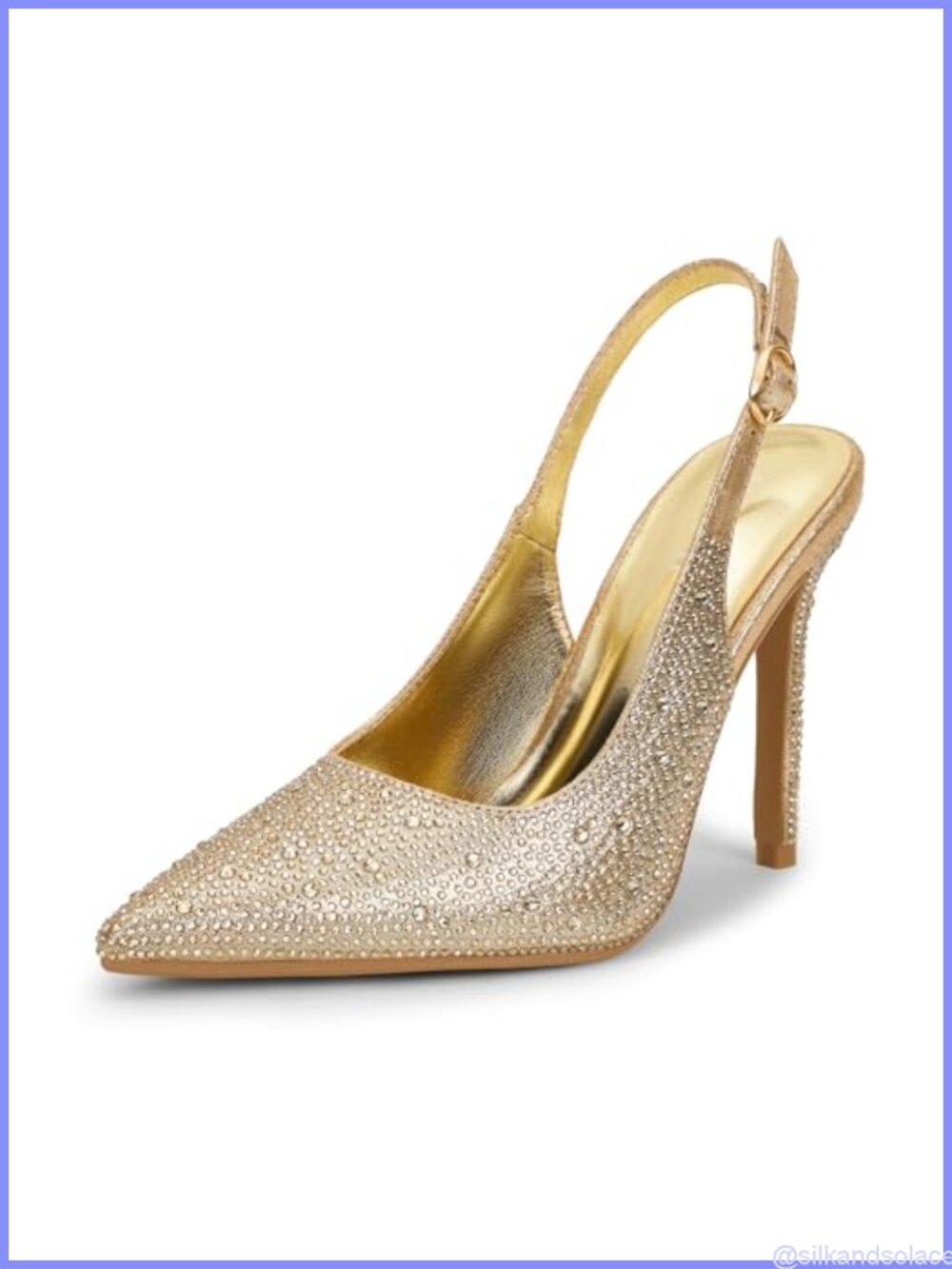 Rhinestone Slingback Pumps Closed Toe Stiletto Heels Formal Evening Shoes